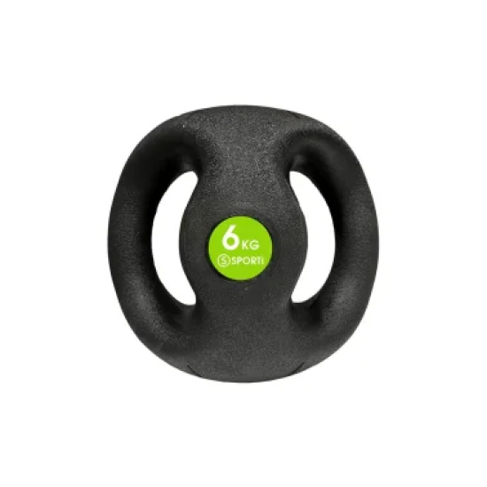 Balon medicinal de 6kg con asas para entrenamiento funcional