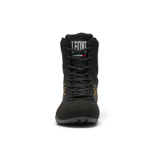Botas de Boxeo Profesional Leone 1947 Color Negro-dorado CL188