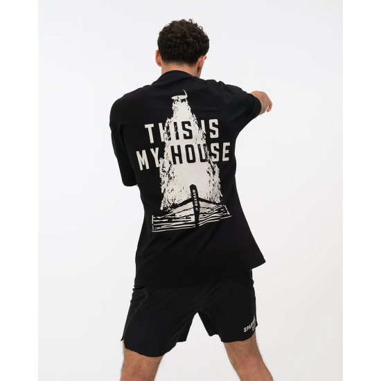 Camiseta Boxraw oversized "This is my House" negra