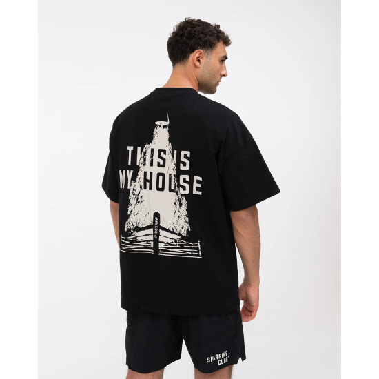 Camiseta Boxraw oversized "This is my House" negra