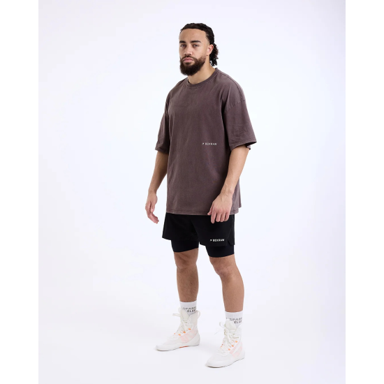 Camiseta Boxraw Sparring Club oversized Washed  Brown