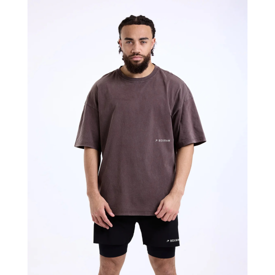 Camiseta Boxraw Sparring Club oversized Washed  Brown