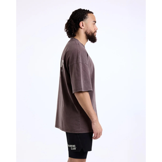 Camiseta Boxraw Sparring Club oversized Washed  Brown