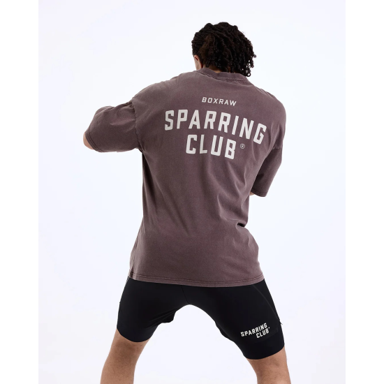 Camiseta Boxraw Sparring Club oversized Washed  Brown