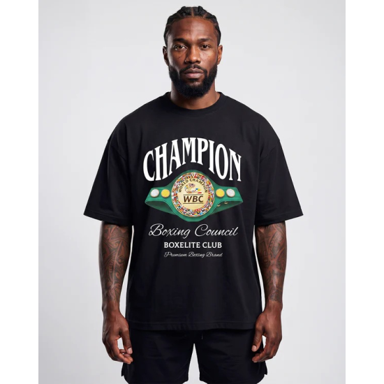 Camiseta de algodon Boxelite Club " Champion belt black"