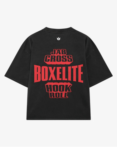 Camiseta de algodon Boxelite Club " Jab Cross hook roll" negra