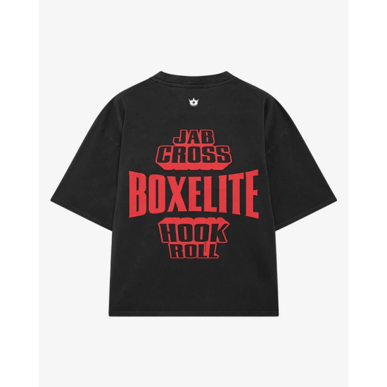 Camiseta de algodon Boxelite Club " Jab Cross hook roll" negra