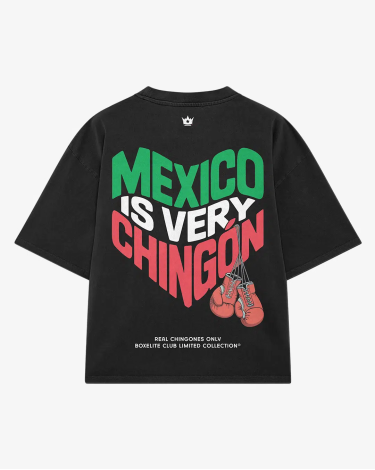 Camiseta de algodon Boxelite Club "Mexico is very chingon" MX Negro