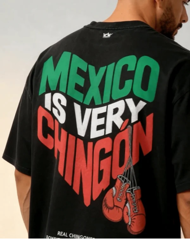 Camiseta de algodon Boxelite Club "Mexico is very chingon" MX Negro