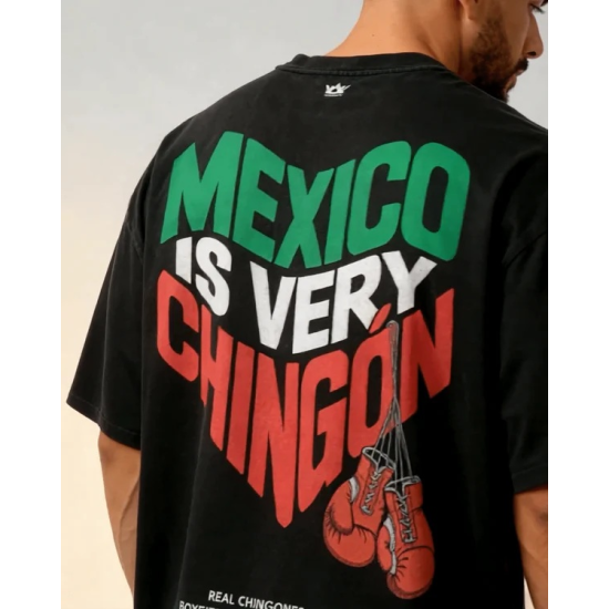 Camiseta de algodon Boxelite Club "Mexico is very chingon" MX Negro
