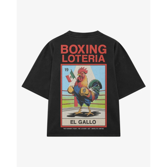 Camiseta de algodon Boxelite Loteria "El gallo"