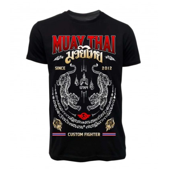 Camiseta de algodon "Sak Yant" negra