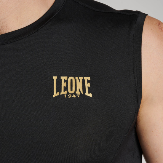 Camiseta de compresion sin mangas Leone 1947 ABX704 negra