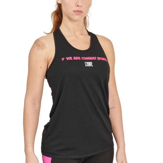 Camiseta de tirantes "WACS" Leone 1947 Color negro ABX142