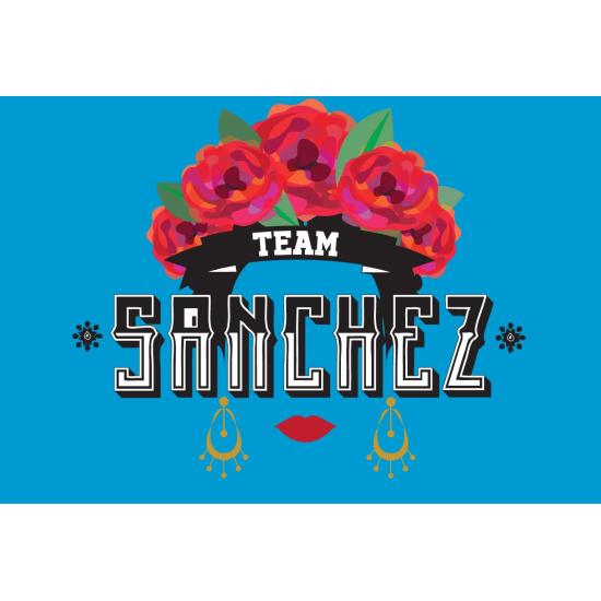 Camiseta del Team Sanchez  "Frida Kahlo" azul