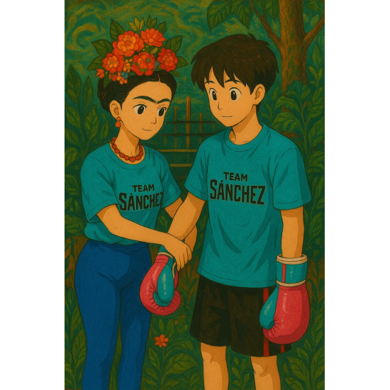 Camiseta del Team Sanchez  "Frida Kahlo" azul