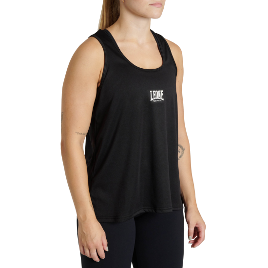 Camiseta femenina Leone 1947 " Logo" Tank negra ABX132