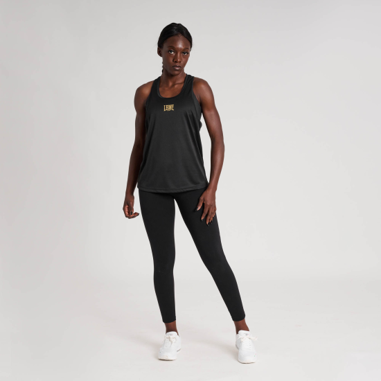 Camiseta femenina Tank DNA Leone 1947 ABX760 negra