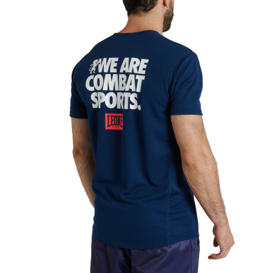 Camiseta Leone 1947 "Logo Wacs" azul ABX126