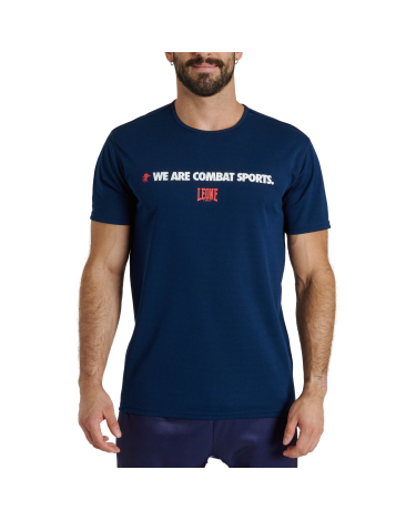 Camiseta Leone 1947 "Logo Wacs" azul ABX126