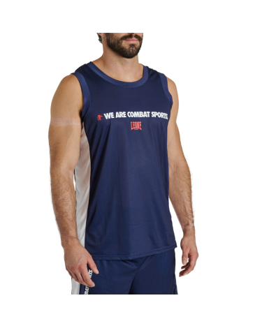 Camiseta Leone 1947 sin mangas " Logo Wacs" azul ABX124