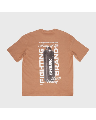 Camiseta Shark Boxing  "A way of Life" camel
