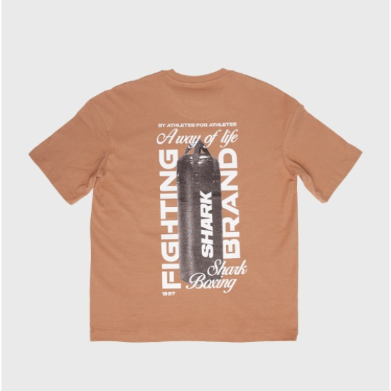 Camiseta Shark Boxing  "A way of Life" camel