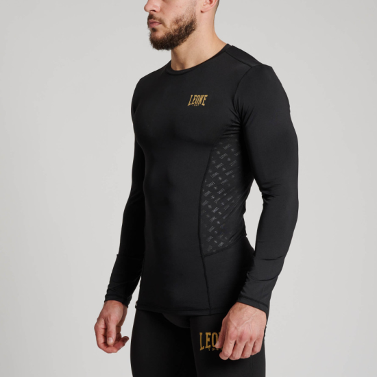 Camiseta tecnica- Rashguard Leone 1947 de manga larga "DNA" negra ABX708
