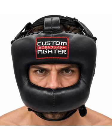 Casco con barra Custom Fighter "Mexican piel"