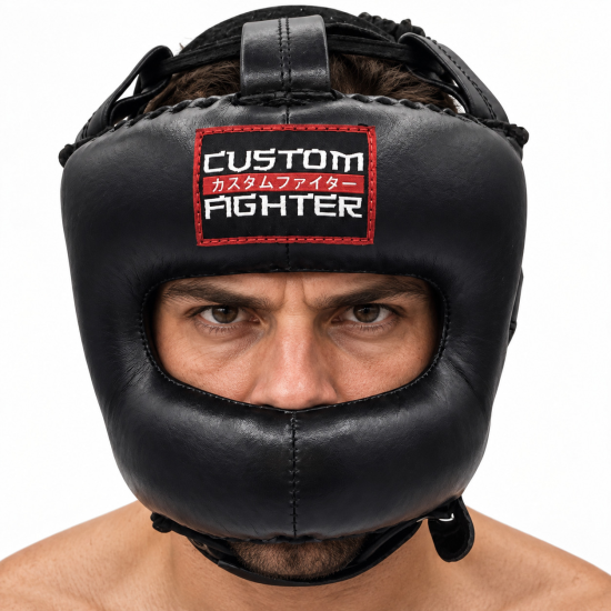 Casco con barra Custom Fighter "Mexican piel"