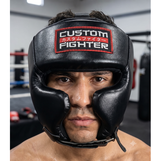 Casco Custom Fighter "Black" microfibra