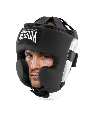 Casco de boxeo abierto Regium "Sparring Pro" GEL profesional negro