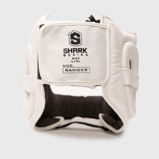Casco de boxeo con barra Shark Boxing Ranger blanco