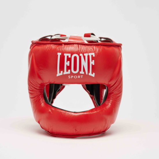 Casco de boxeo Leone Sport con barra " Nerone" CSB02 rojo