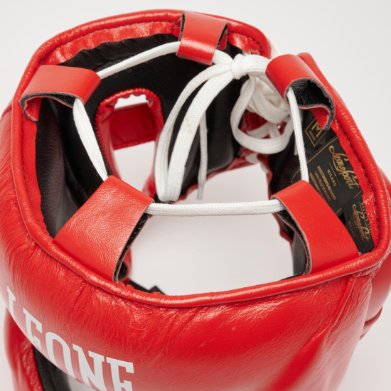 Casco de boxeo Leone Sport con barra " Nerone" CSB02 rojo