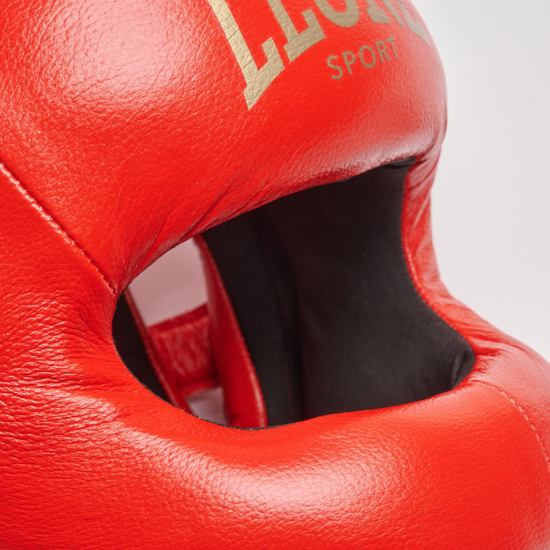 Casco de boxeo Leone Sport con barra " Nerone" CSB02 rojo