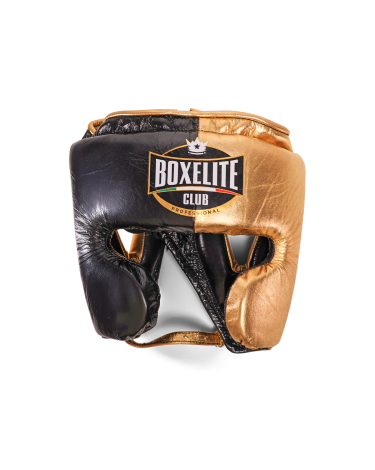 Casco de boxeo profesional Boxelite club negro/dorado
