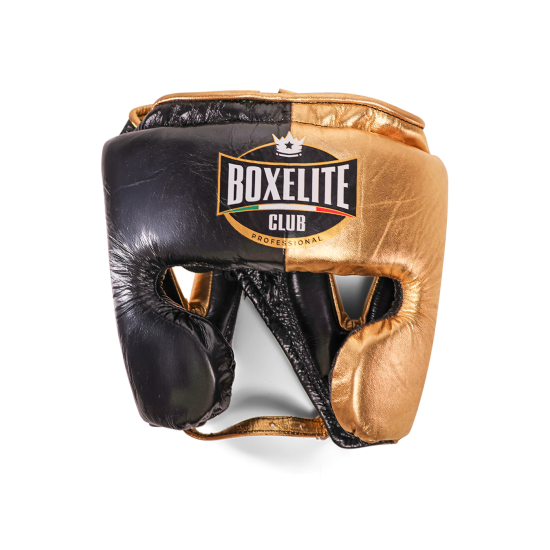 Casco de boxeo profesional Boxelite club negro/dorado