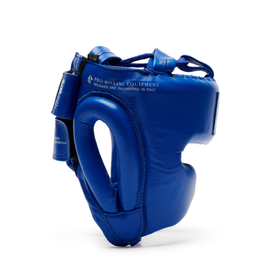 Casco de pomulos profesional Leone 1947 "The Greatest" CS443 azul