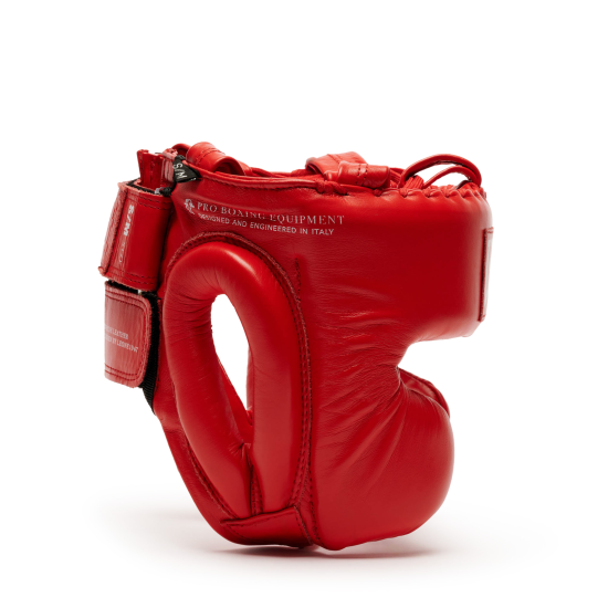 Casco de pomulos profesional Leone 1947 "The Greatest" CS443 rojo