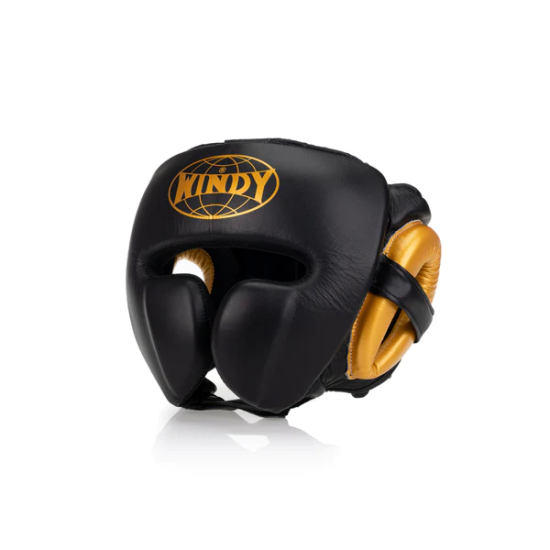 Casco para deportes de contacto Windy "Mexican" negro/dorado