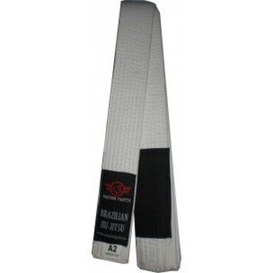 Cinturon de Brazilian Jiu Jitsu custom fighter blanco