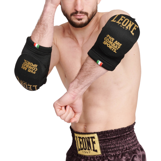 Coderas para Muay Thai Leone Color Negro PR341 "DNA"