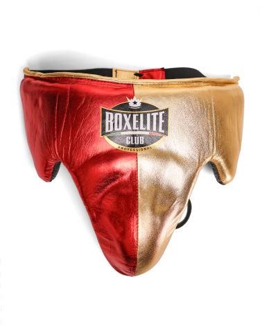 Coquilla profesional de boxeo Boxelite club  roja/dorada