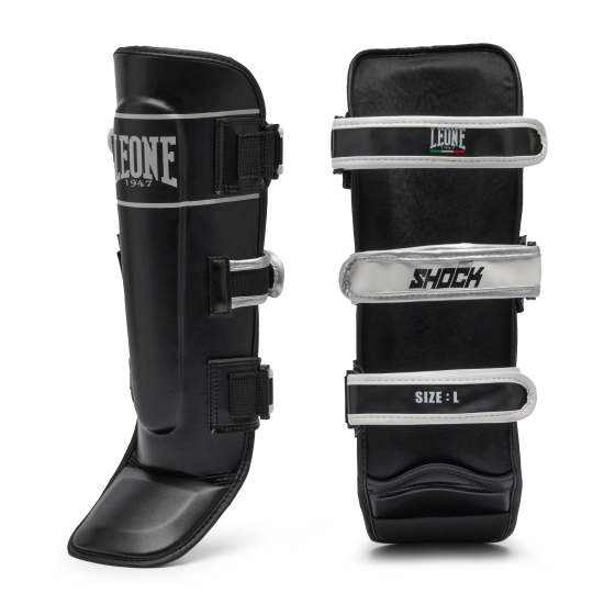 Espinilleras para deportes de contacto Leone 1947 "Shock Pro"  negro PT108