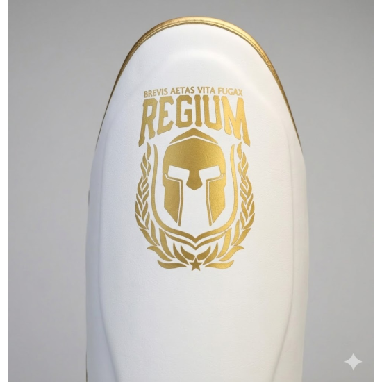 Espinilleras Regium para deportes de contacto "imperial Gold" color blanco