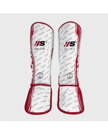 Espinilleras Shark boxing IIS Blanco-rojo