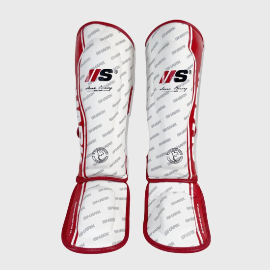 Espinilleras Shark boxing IIS Blanco-rojo