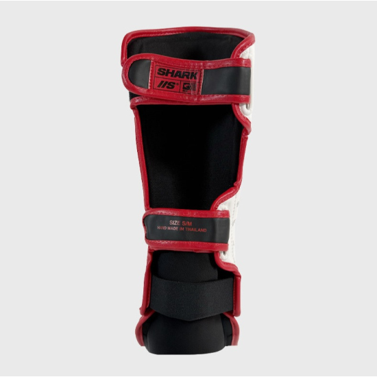 Espinilleras Shark boxing IIS Blanco-rojo
