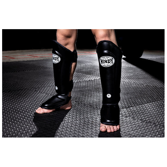 Espinilleras Windy para deportes de contacto"WSG1" negro